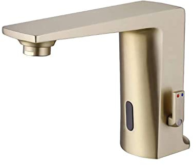 Touchless Basin Tap Automatic Water Tap Infrared Sensor Tap for Bathroom Sink, Sink Taps for Bathroom Gun Grey
