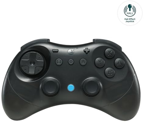 GuliKit Elves 2 Mando Inalámbrico para Switch/Switch 2/Windows PC/Android/iOS, Joysticks de Efecto Hall, 1000Hz Cableado, 730Hz Bluetooth, Wake-Up Switch1/2, Vibración Dual, Giroscopio, Turbo - Negro