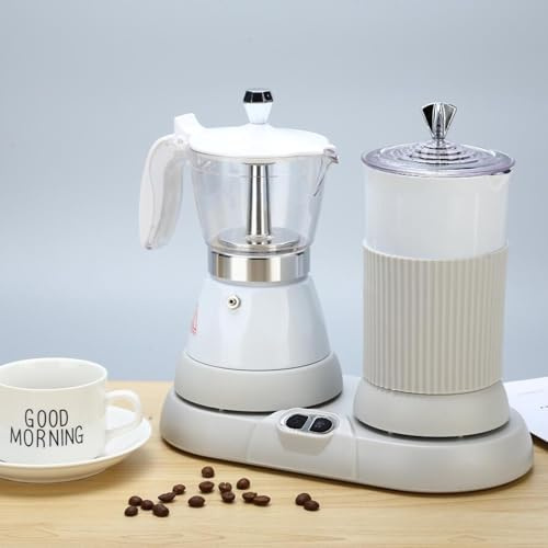 Cafetera Eléctrica De 480 W, Cafetera Doméstica, Control Preciso De Temperatura De 55-65 °C, Con Espumador De Leche Y Boquilla Bordada, Capacidad Para 3 a 5 Tazas, Ideal Para Calentar Leche, Espumar