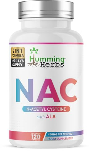 Humming Herbs N Acetyl Cysteine 400mg and Alpha Lipoic Acid 50mg -120 Vegan Capsules