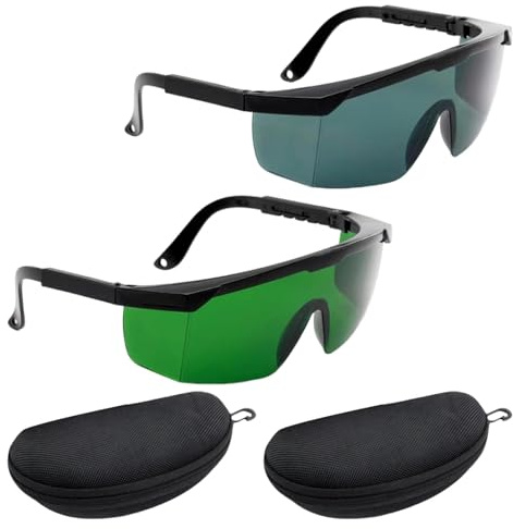 Dwitkul 2 Piezas Gafas Proteccion Laser IPL 200nm-2000nm Gafas de Seguridad Láser Protección Ocular para Depilacion y Trabajo Infrarrojos UV con Estuche