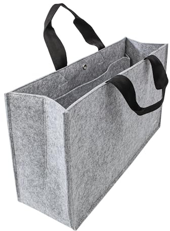 Sigel BA431 Kontorsorganisatör, kontorsväska, vikbar arbetsväska, laptopväska upp till 17,3 tum, syntetisk filt, ljusgrå, 50 x 15 x 28 cm