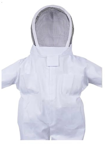 Tuta da apicoltore completa, tuta da apicoltore professionale, tuta da apicoltore, velo di sicurezza, unisex, protettiva for bambini per la fattoria delle api(XL with gloves)
