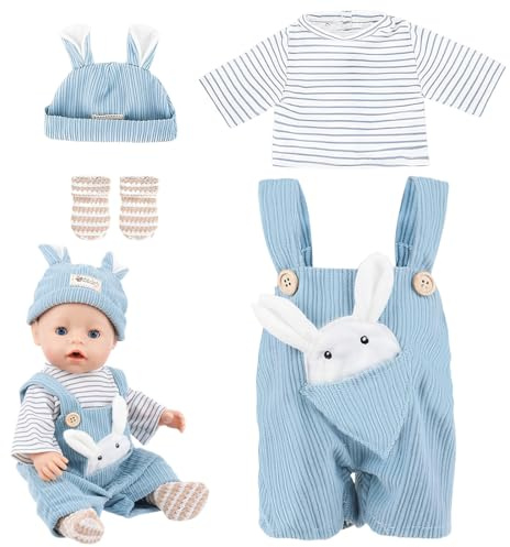 GXGM Vetement Poupon Set 43 Cm, PoupéE Non Incluse,Cadeaux Pour GarçOns Et Filles (Bleu)