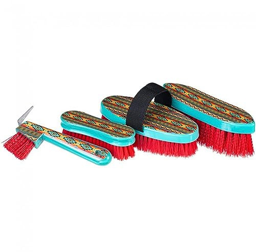 Tough 1 4 Piece Printed Brush Pkg Teal Navajo
