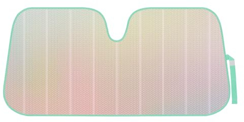 Iridescent Matte White Front Windshield Sunshade-Accordion Folding Auto Shade for Car Truck SUV-Blocks UV Rays Sun Visor Protector-Keeps Your Vehicle Cool- 58 x 27 in