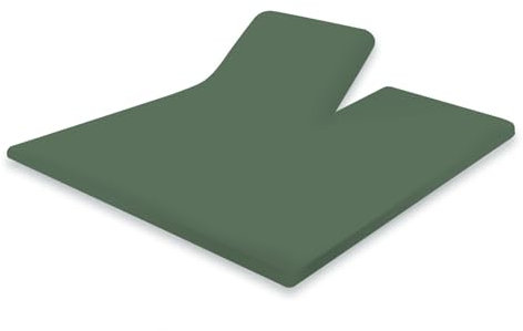 Elegance Split Topper Spannbettlaken Perkal Baumwolle - Grenat Green 180x210/220cm