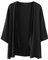 ZANZEA Kimono Damen Strand Kurz Cardigan Sommer Boho 3/4 Arm Strickjacke Strand Cover Up Große Größen Strandponcho Oversize Cardigan B-Schwarz XL