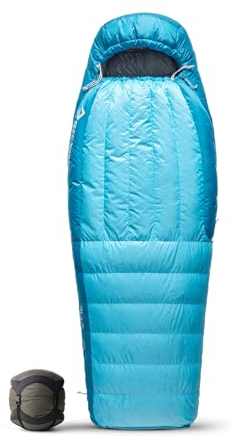 Sea to Summit - Trek Women's Daunenschlafsack Regular (-1°C) - Mumienschlafsack - Körperlänge - 650+ Loft Ultra-Dry Down - 2 Jahreszeiten - Zip Coupling - Für Wanderungen & Camping - Blue - 1.239g
