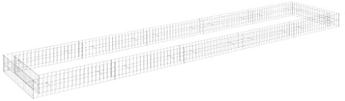 Makastle Parterre surélevé en Gabion, jardinière en Cage à Pierre, Lit Surélevé à Gabion, Parterre de Fleurs Jardin Terrasse Extérieur Jardinière, Panier à Pierres, Acier galvanisé 500x100x20 cm