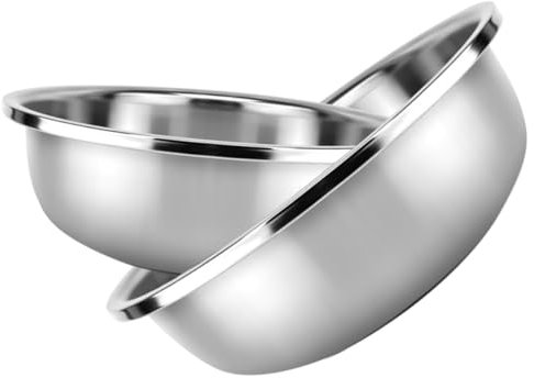 Cabilock 2 Piezas Cuenca vegetal de acero inoxidable recipiente para lavar frutas tazón para mezclar de acero inoxidable lavabo de verduras tazones para mezclar de metal acero inoxidable, V180576J2G