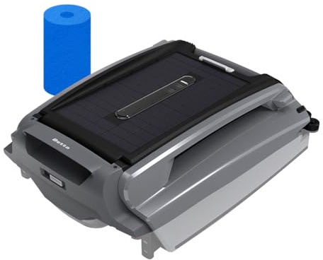 Betta SE Plus – Solar-Powered Robotic Pool Skimmer with Dual Charging Options, 24/7 Continuous Cleaning BatteryPower, Anti-Stuck Foam Noodle, and Shallow Water Safeguard
