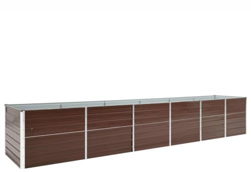 Myheimly Garten-Hochbeet Verzinkter Stahl 480x80x77 cm Braun