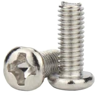 AYYSSM 1000 unids/Lote M1.6x4/5/6/8/10mm Cabeza Plana niquelada Cabeza semicircular Tornillo de máquina Cruzada(M1.6X5 1000PCS)