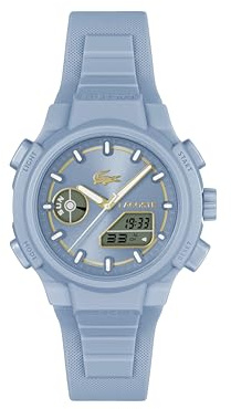 Lacoste Analoge-Digitale Multifunktions-Quarzuhr für Damen Kollektion LC33 mit Blaues Silikonarmband - 2001431