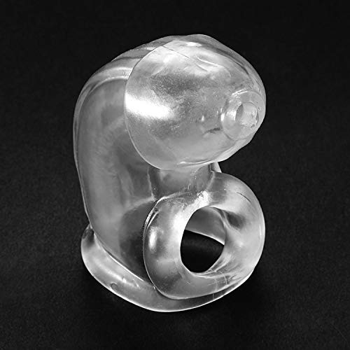 Soft Rubber Chastity Cage Penis Cage for Men Penis Sleeve Prevent Erection Bondage Device Sexy Toys for Couples (Transparent)
