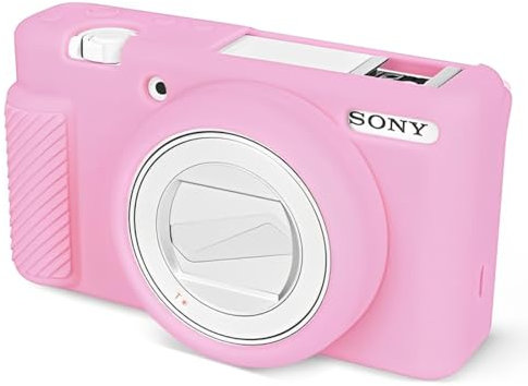 HABNI Custodia Protettiva in Silicone Morbido per Fotocamera Vlog Sony ZV1F/ZV-1M2/ZV-1 Mark II, Rosa