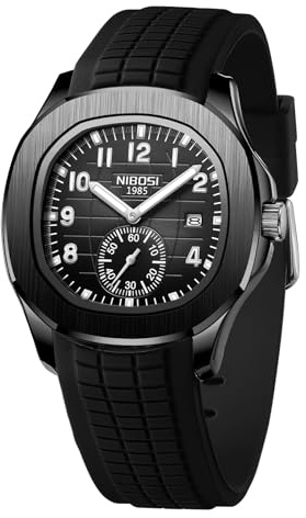 NIBOSI Orologi da uomo analogico al quarzo da uomo impermeabili data da business casual idea regalo per uomini (nero)