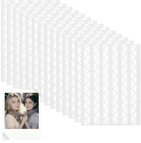 HAGOT 1428 PCS Photo Corners Clear, Self Adhesive Photo Corners for DIY Craft Picture Corners for Mounting, Albums, Scrapbook, Albums, Journal(14 Sheets)
