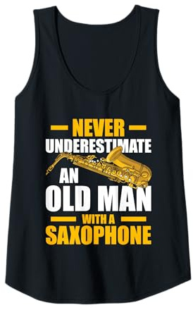 Womens Old Man with a Saxophone Player Tank Top
