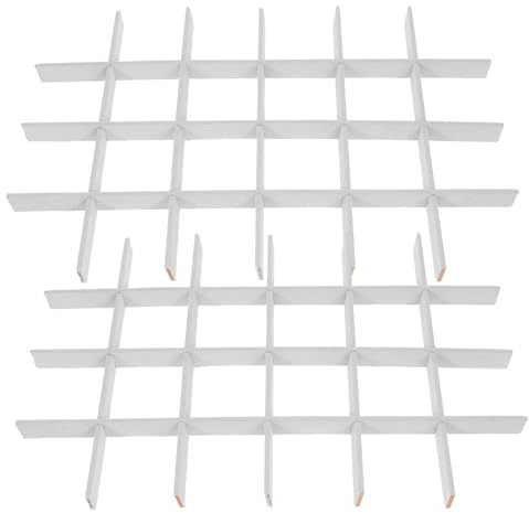 SUPVOX Inserti per Vassoi Portagioie 2 Pezzi Divisori Morbidi Grigi, Organizer per Cassetti Gioielli 24 Scomparti 5,2x5,2 Cm, Ottimizzazione Spazio per Collane e Orecchini