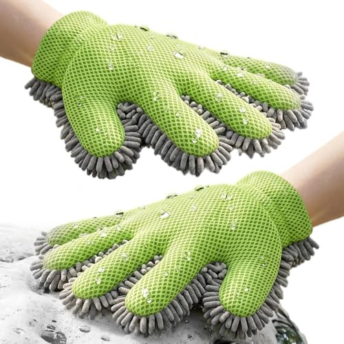Biltvättshandske 2 stycken fordonsvårdshandskar i mikrofiber