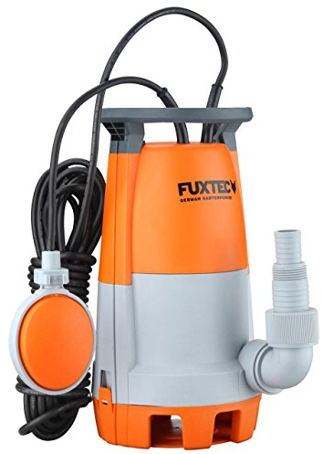 Pompe d’évacuation eaux usées FUXTEC pompe de bassin submersible 750 Watt, max. 12000 l/h, hauteur de refoulement max. 9,5 m, épaisseur éléments jusqu'à 30 mm, interrupteur à flotteur réglable continu