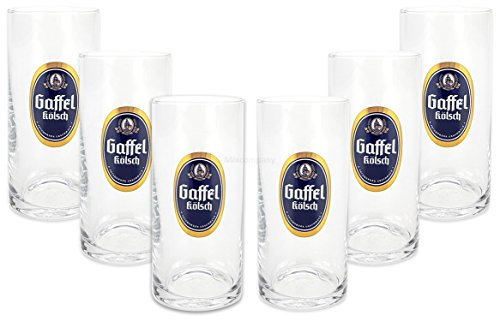 Gaffel Kölsch Bier Glas Gläser Set - 6x Stangen 0,1l geeicht
