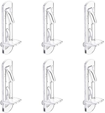 Increway support d'étagère à pinces à linge, autobloquant, compatible avec trou 1/10,2 cm de diamètre et 3/10,2 cm étagère, clair, Lot de 30