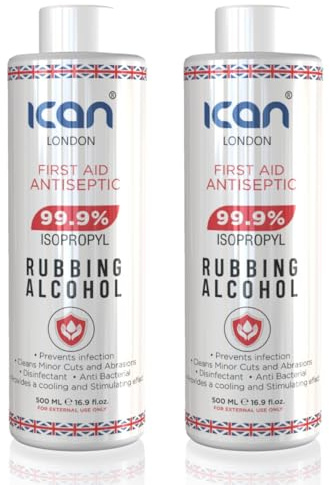 ican london isopropyl rubbing Alcohol 99.9% First aid Antiseptic 1 litre (2 x 500ml)