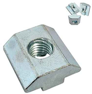 SCHMIDT systemprofile Lot de 10 blocs à rainurer M6 - Rainure 8 - En acier galvanisé - Écrou coulissant - Avec chevalet en aluminium - Accessoires de fixation