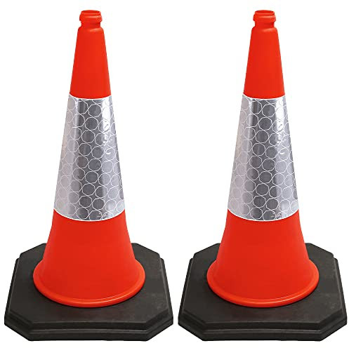 Street Solutions - 2 x 750mm Premium Quality Traffic Safety Raod Cones - Self Weighted - Strong and Durable - with Extremely Low Centre of Gravity Orange