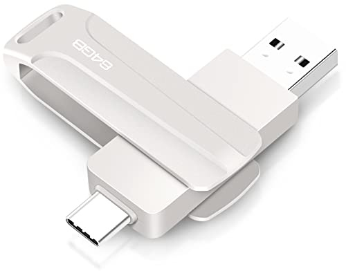 Chiavetta USB 2 in1 64 GB, Type C Pendrive 64GB USB C Flash Drive 64 Giga 2-in-1 OTG Penna USB 64 GB per PC/Tablet/Laptop/Smartphone con Tipo C, Xiaomi/Oneplus/Huawei (Argento)