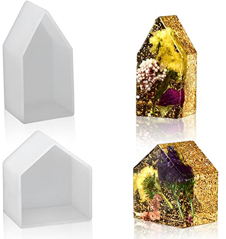 Fyihoxi 2 st epoxi hartsform, hartsform, epoxihartsform silikonhartsform, stora gör-det-själv-hartsformar för konsthantverk harts, kristall gåva, hartsform