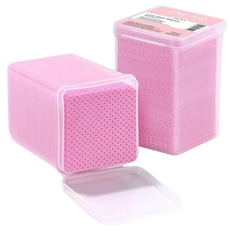 INLAQ® Professionelle Perforierte staubfreie Wattepads für Nägel - Sanfte Reinigung und Präzision - Ideal für Nagellackentfernung und Nagelvorbereitung - 100% Baumwolle 5x5 cm, 200 Stück