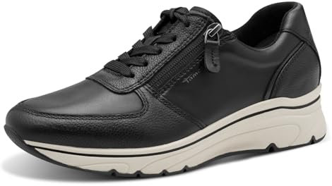 Tamaris Damen Low-Top Sneaker, Frauen Halbschuhe,Wechselfußbett,sportlich,Halbschuhe,straßenschuhe,Strassenschuhe,Sportschuhe,Black,38 EU