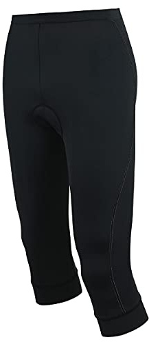 Airtracks Damen Fahrradhose 3/4 Lang Comfort Line - Radhose - 3/4 Radlerhose - 3D Coolmax gepolstert - Atmungsaktiv - UV Schutz - Reflektoren- schwarz - XXL