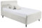 Stella Trading Peach Polsterbett Bettgestell 120x200, Ivory - Modernes Einzelbett in Cord-Optik mit Holzfüßen - 129 x 108 x 215 cm (B/H/T)