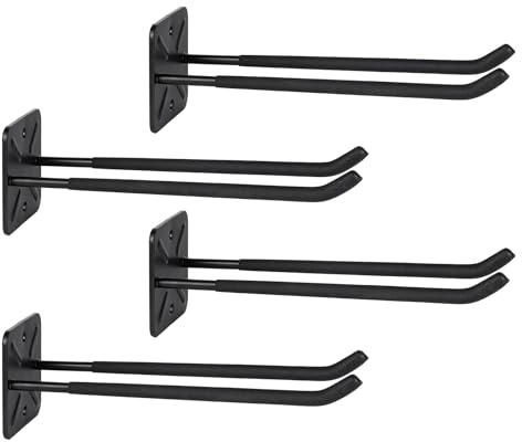 PYBTOOL Ganci da Garage Heavy-Duty da 30 cm, Organizer per Attrezzi da Montare a Muro per Pneumatici, Scale e Sedie Pieghevoli – Ganci Doppio Versatili per lo Stoccaggio in Garage