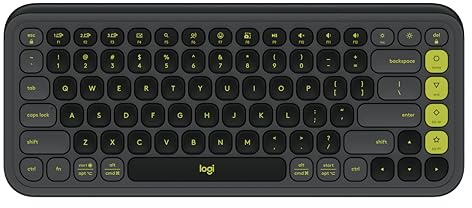 Logitech POP Icon Keys Wireless Bluetooth Keyboard, Comfortable Typing, Programmable Keys, Easy-Switch Between 3 Devices Maximum, for Laptop, Tablet, PC, French AZERTY, Graphite
