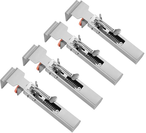Pince Facade Tiroir, Pinces de Montage de Tiroir, Pince de fixation de tiroirs réglable en acier inoxydable, gabarit de quincaillerie d'armoire pour outils d'installation (4PCS)