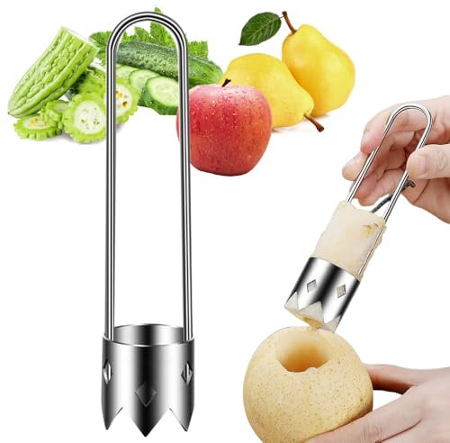 Fruit and Vegetable Corer, Apfelentkerner Apfelausstecher mit Edelstahlklinge, Kugelausstecher Praktischer Kernausstecher mit Aufhängeöse, Entfernt Kerngehäuse (1pcs)