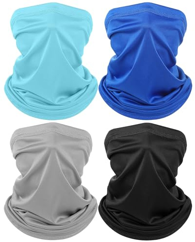 Bufanda Tubular Multifuncional 4 Piezas Pañuelos Bicicleta Máscara Protección Solar UV Braga Cuello Fina Verano Diadema Elástica Deportiva para Mujer Hombre,Actividades Al Aire Libre, Cámping (C)
