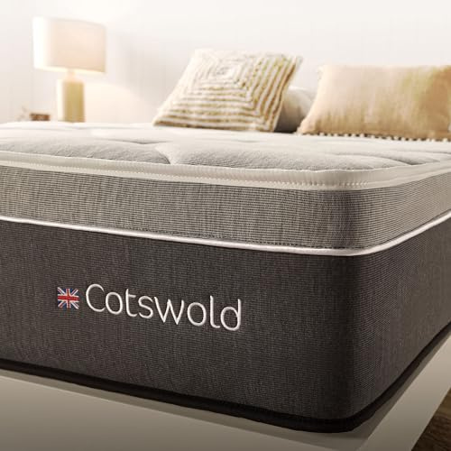 Double Extra Firm Orthopedic Support Mattress 4FT6, 12.6 Inch Cooling Gel Memory Foam Mattress, Pressure Relief for Back Pain, OekoTex Certified, Aloe Touch Fabric Skin Soft, 135x190x32 cm, Cotswold