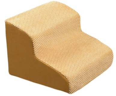 ＡＷＨＡＯ Escalier pour Chien à 2 Marches, Rampe Respirant et Lavable pour Animaux,40 x 40x 30 cm, Veste Amovible et Lavable, Marche Pied en Éponge à Haute Densité pour Chien Chat, Jaune