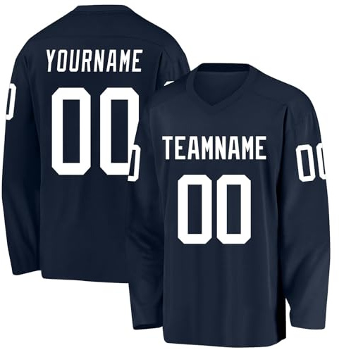 Camiseta De Hockey sobre Hielo Personalizada Camiseta De Hockey sobre Hielo De Manga Larga con Estampado Personalizable Ropa para Aficionados Al Hockey sobre Hielo A07