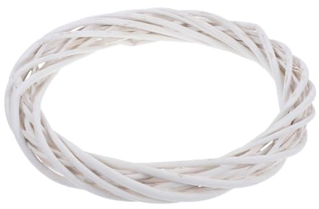 Healeved Ghirlanda Natalizia Rotonda in Salice Intrecciato a Mano Cerchio Fai da Te 30 CM Bianco per Decorazioni Rustiche Matrimoni e Porta D’Ingresso