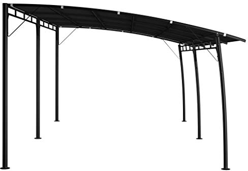 Tidyard Garten-Sonnenschutz Witterungsbeständig Pavillon Gartenpavillon Überdachung Partyzelt Pergola Terrasse Terrassenpavillon Gartenzelt 6 x 3 x 2,25 m Anthrazit