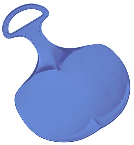 Lenkschlitten für Kinder & Erwachsene - robuster Poporutscher mit Griff - Schlitten Made in Germany - Bob Schlitten für die Wintertage - Schneeteller für groß und klein (blau)