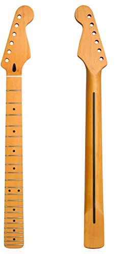 HUSHUI Gitarrenzubehör Kit, Ersatz für E-Gitarrenhals 22 Bünde Ahorn Griffbrett Gitarrenhals Ersatz Holz DIY Gitarre